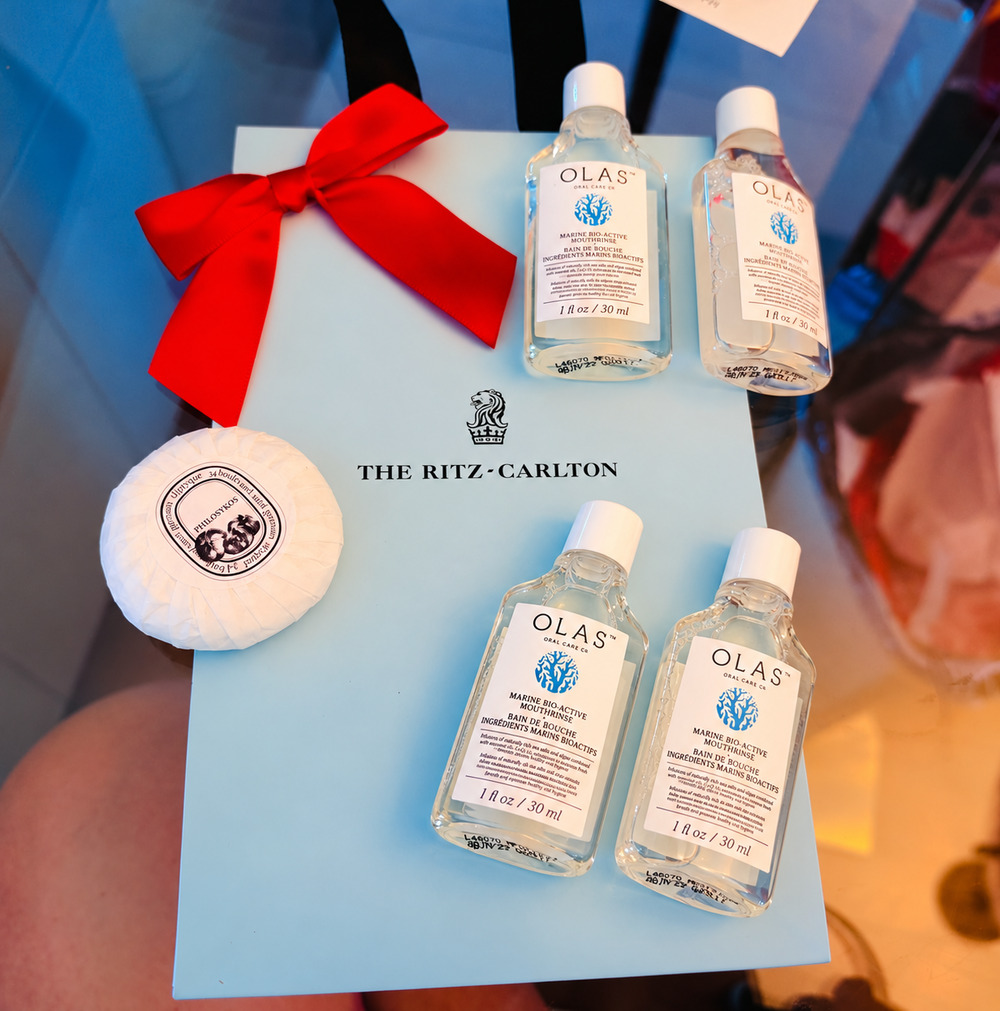Olas marine bioactive mouth rinse mouthwash probiotic Diptyque Soap Ritz Carlton